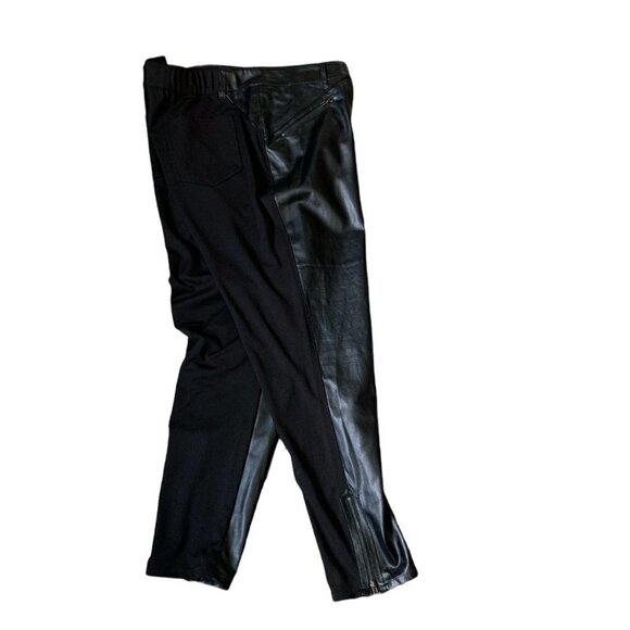 Harper Liv Faux Leather/Knit Stretch Moto Pant Zipper Ankle & Pockets Sz 16W 35E - Picture 4 of 8